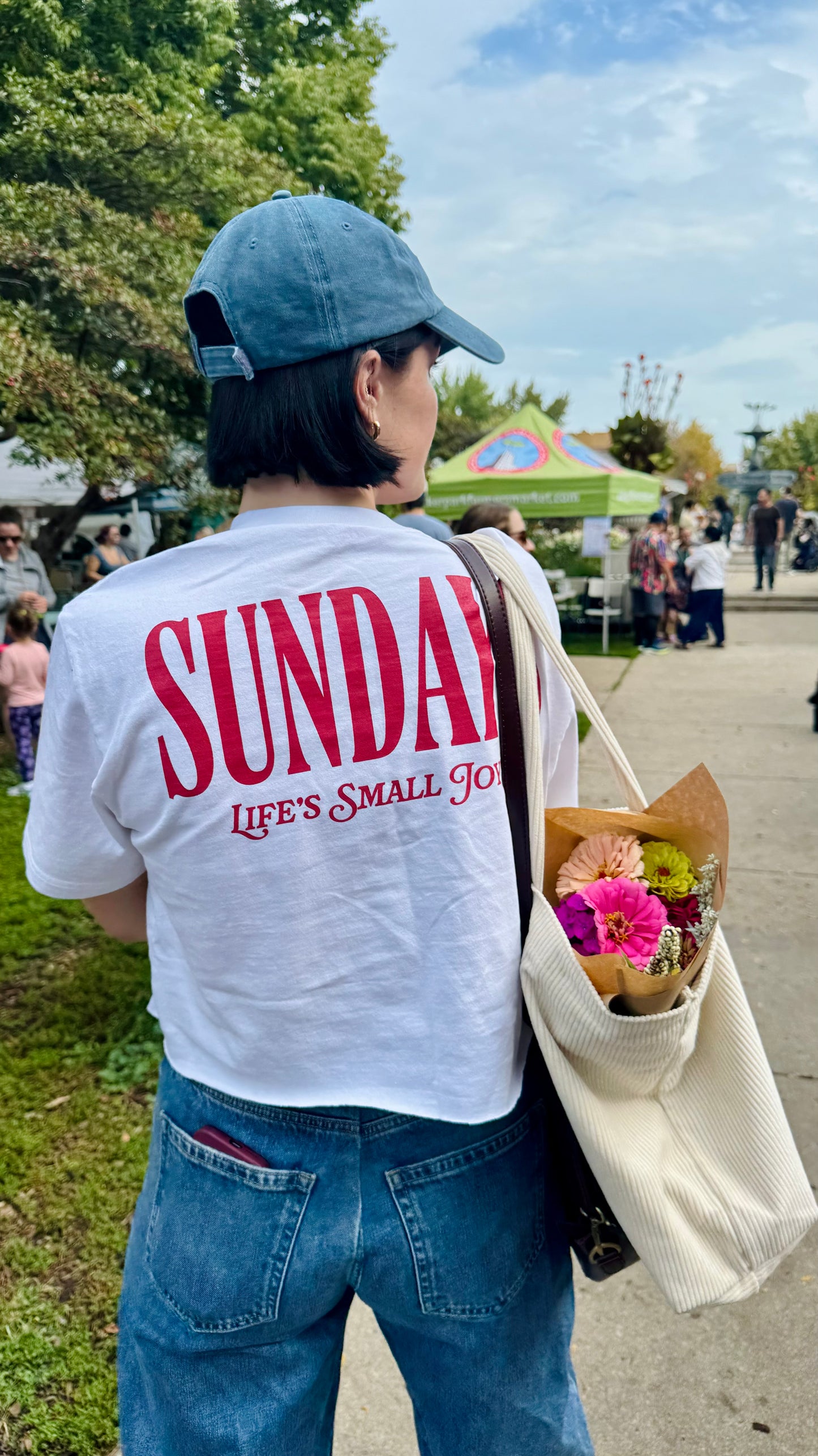 Paperboy Studios SUNDAYS Boxy Tee | Faded White