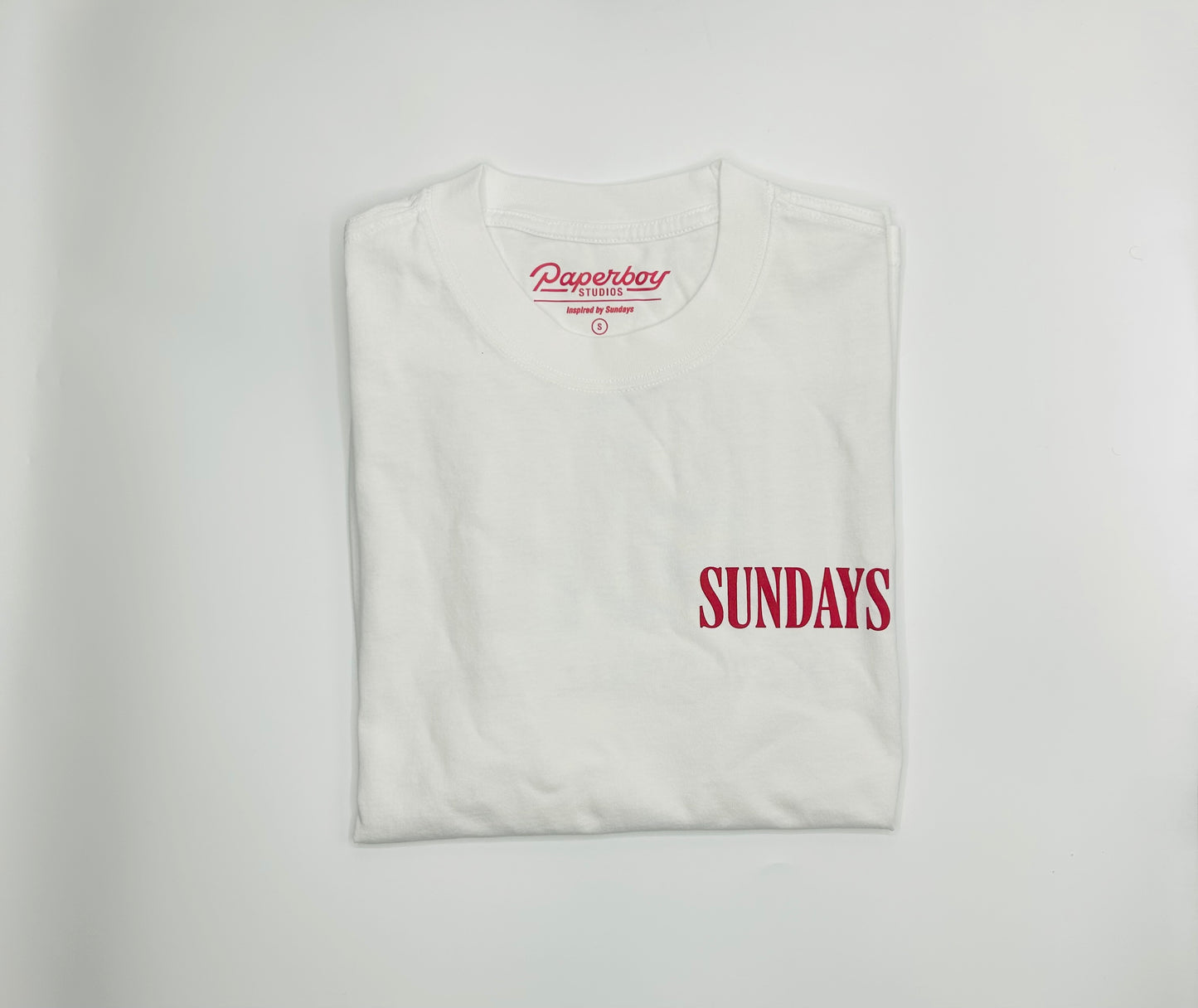 Paperboy Studios SUNDAYS Boxy Tee | Faded White