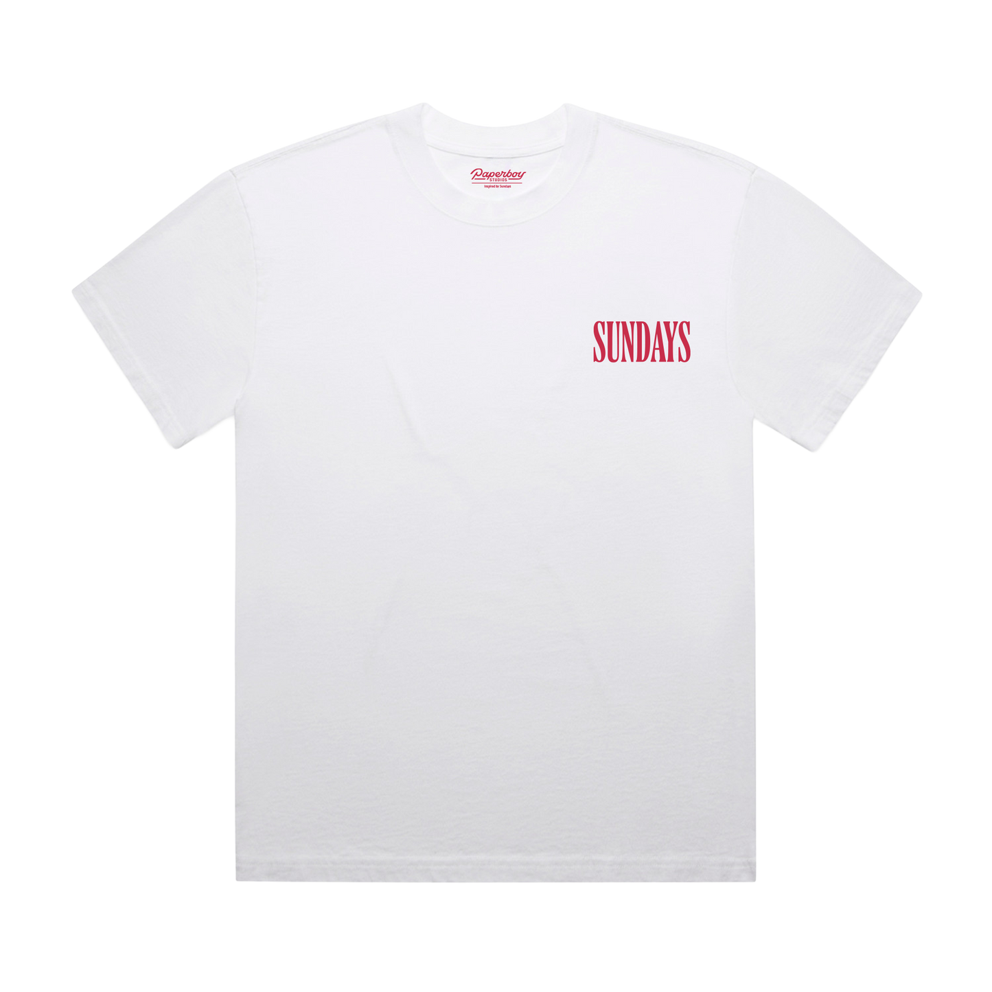 Paperboy Studios SUNDAYS Boxy Tee | Faded White