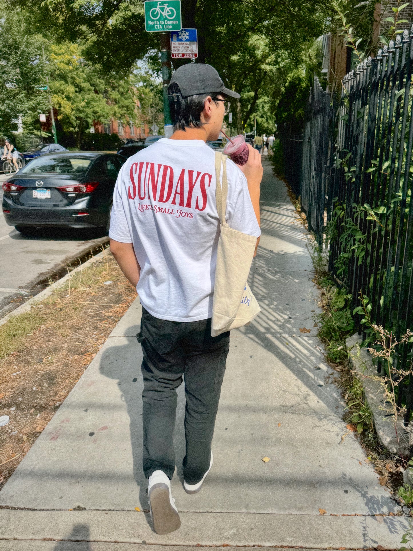 Paperboy Studios SUNDAYS Boxy Tee | Faded White