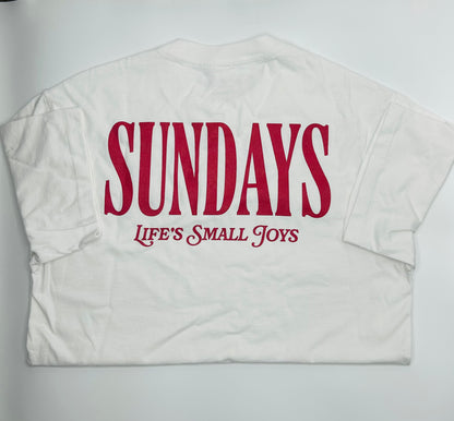 Paperboy Studios SUNDAYS Boxy Tee | Faded White