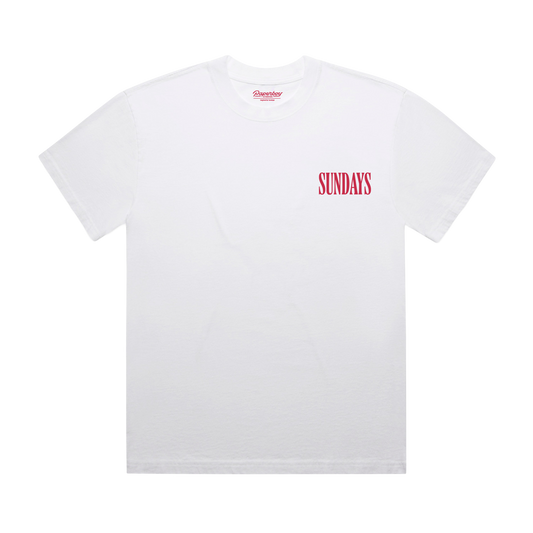 Paperboy Studios SUNDAYS Boxy Tee | Faded White